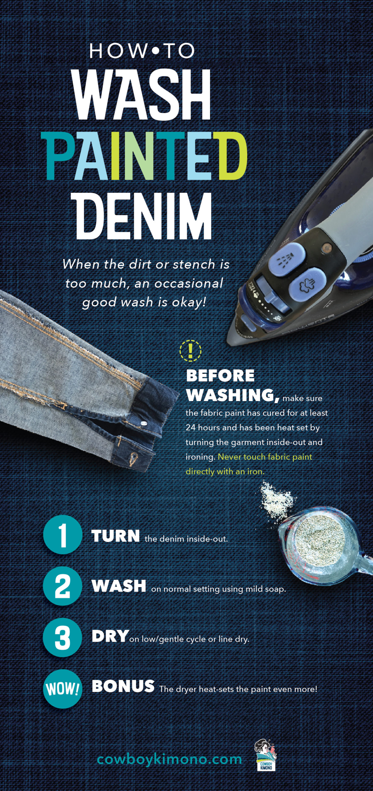 How to Wash Painted Denim