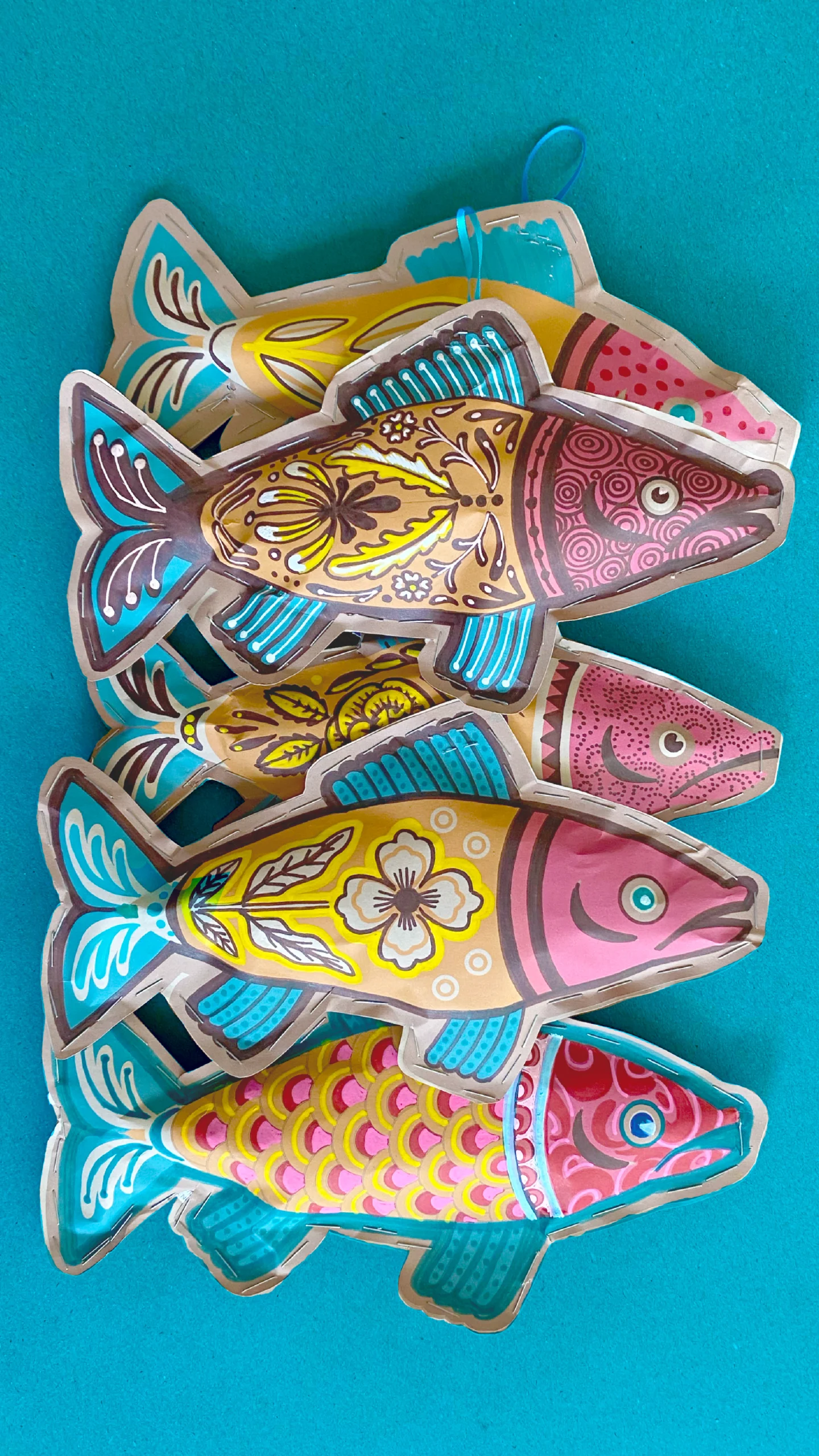 DIY Fish Ornaments Stuffed with Recycled Paper